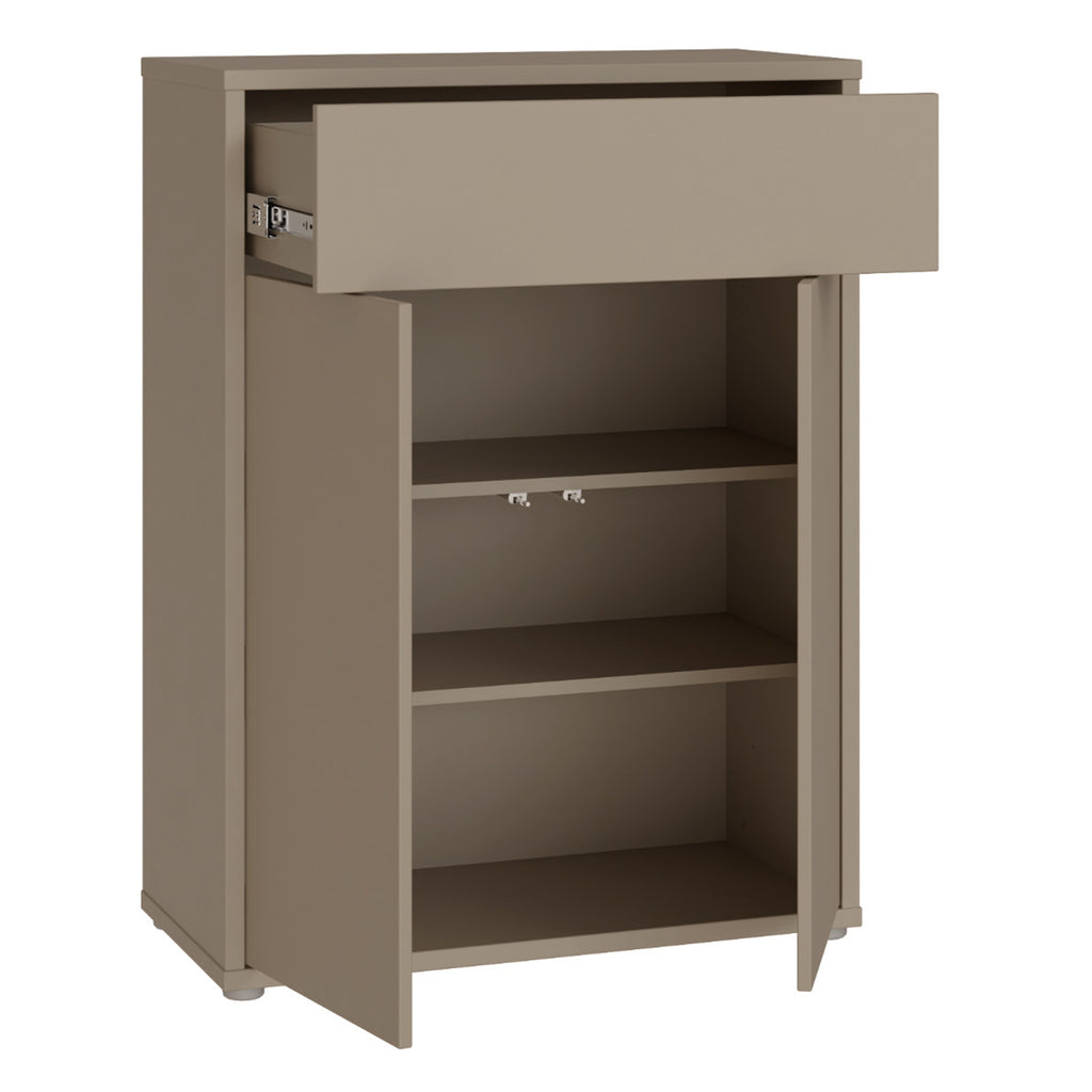 Alice Springs Compact Shoe Cabinet with 2 Doors Push-to-Open & 1 Drawer Push-to-Open in Taupe