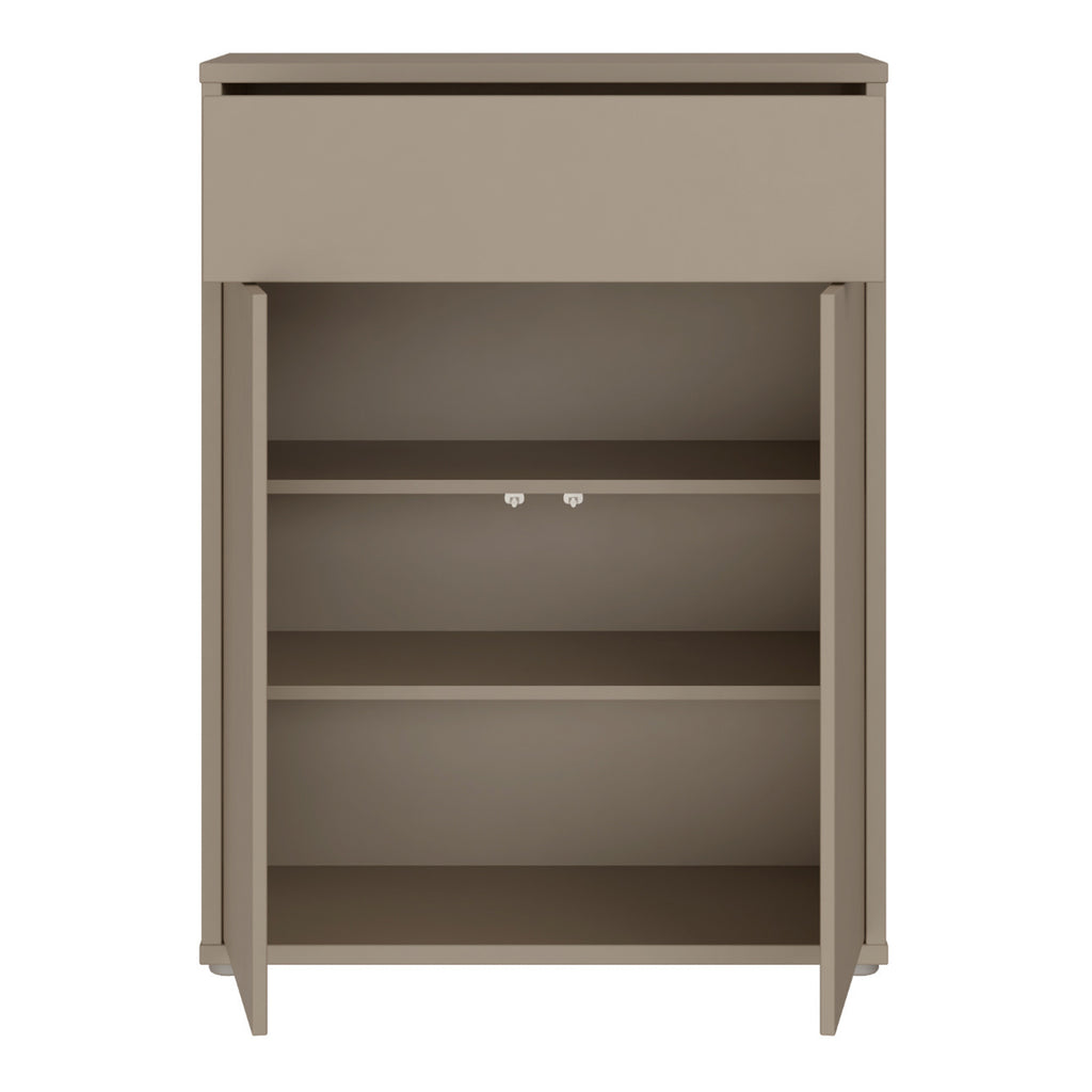 Alice Springs Compact Shoe Cabinet with 2 Doors Push-to-Open & 1 Drawer Push-to-Open in Taupe