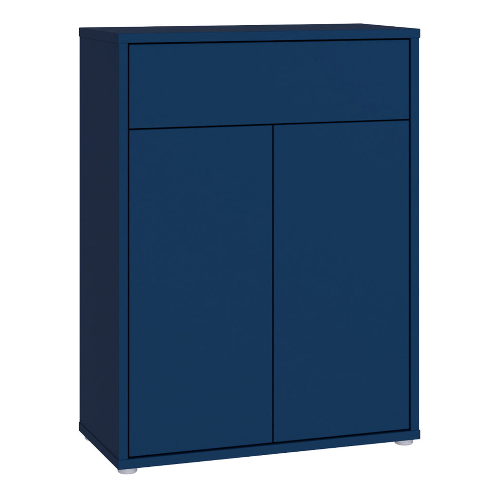Alice Springs Compact Shoe Cabinet with 2 Doors Push-to-Open & 1 Drawer Push-to-Open in Night Blue