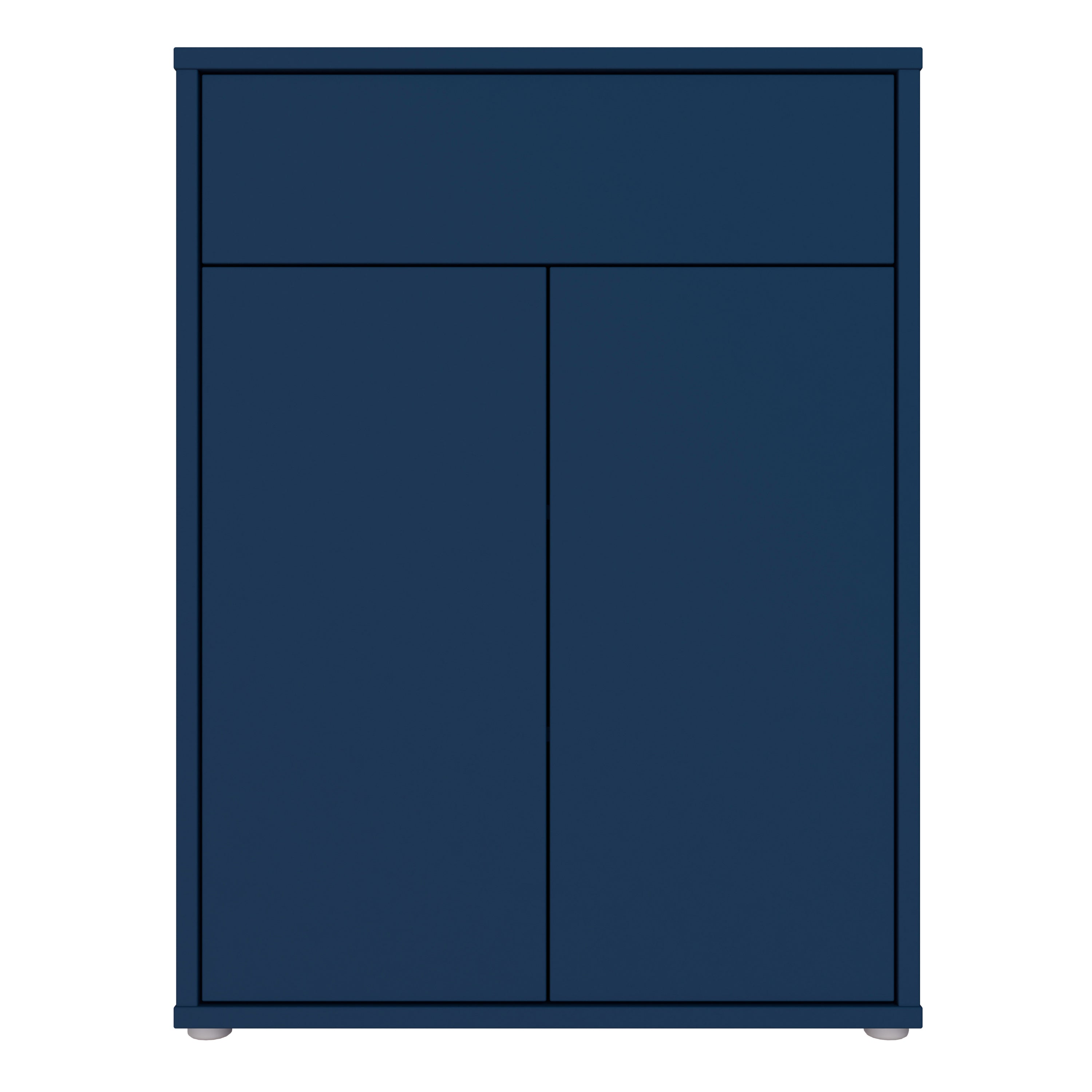 Alice Springs Compact Shoe Cabinet with 2 Doors Push-to-Open & 1 Drawer Push-to-Open in Night Blue