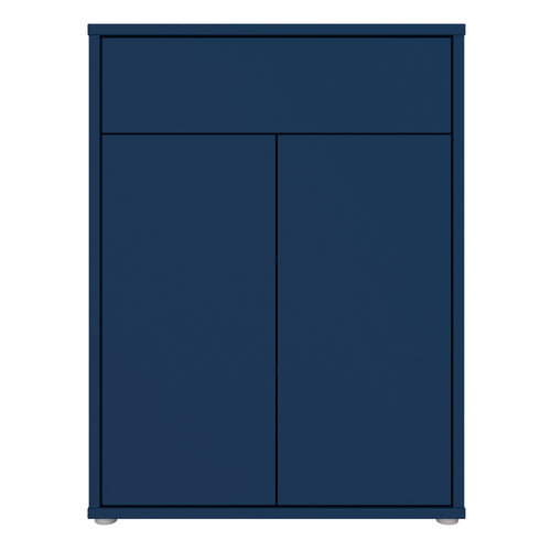 Alice Springs Compact Shoe Cabinet with 2 Doors Push-to-Open & 1 Drawer Push-to-Open in Night Blue