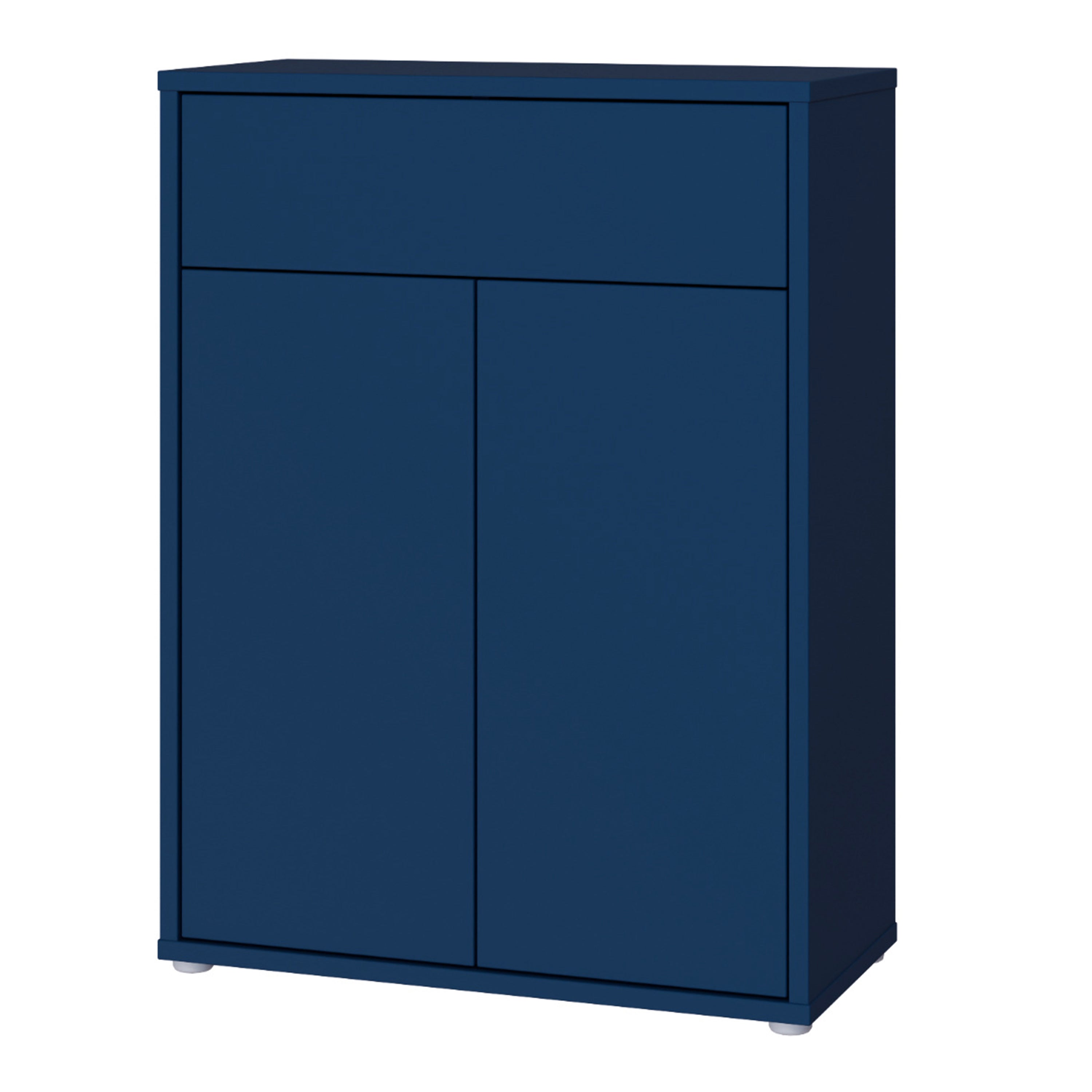 Alice Springs Compact Shoe Cabinet with 2 Doors Push-to-Open & 1 Drawer Push-to-Open in Night Blue