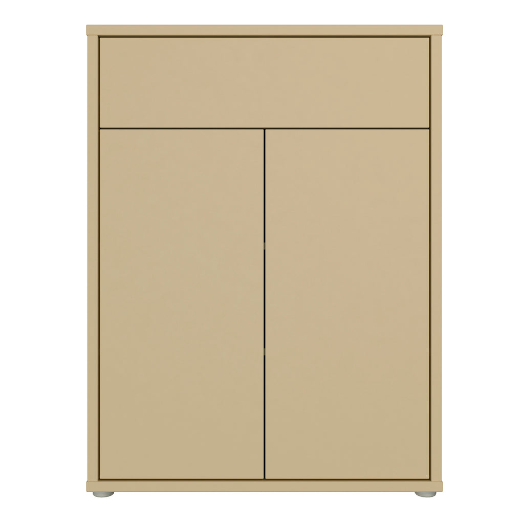 Alice Springs Compact Shoe Cabinet with 2 Doors Push-to-Open & 1 Drawer Push-to-Open in Butter Yellow