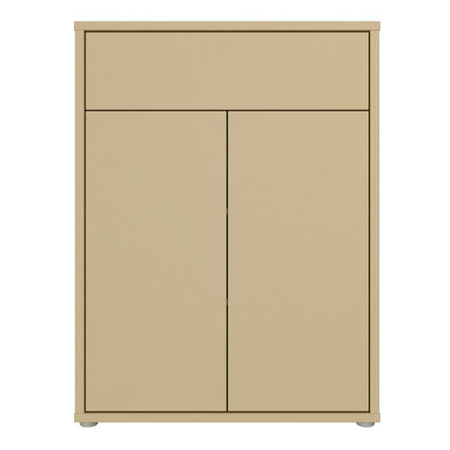 Alice Springs Compact Shoe Cabinet with 2 Doors Push-to-Open & 1 Drawer Push-to-Open in Butter Yellow