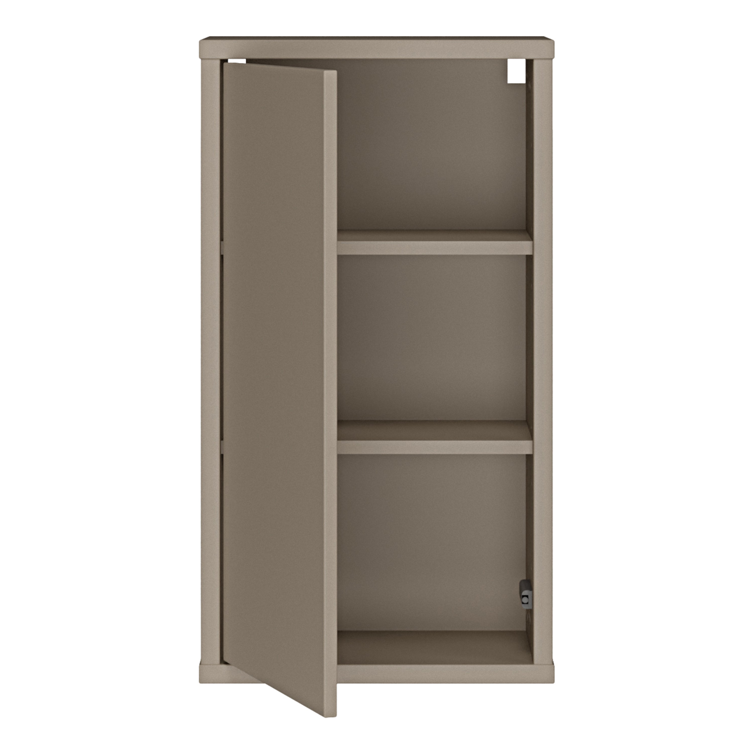 Alice Springs Hanging Storage Cupboard with 1 Door Push-to-Open in Taupe