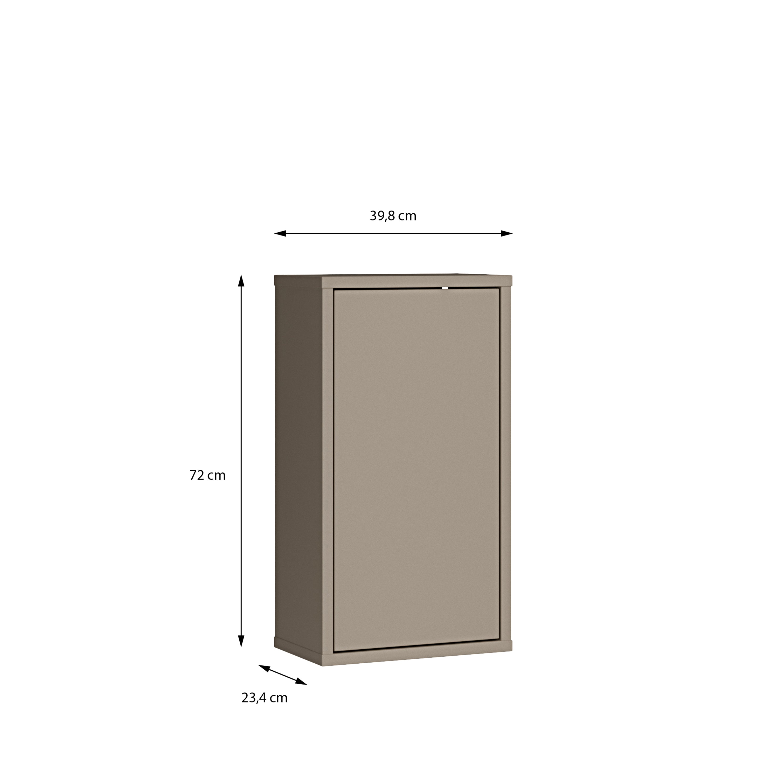 Alice Springs Hanging Storage Cupboard with 1 Door Push-to-Open in Taupe