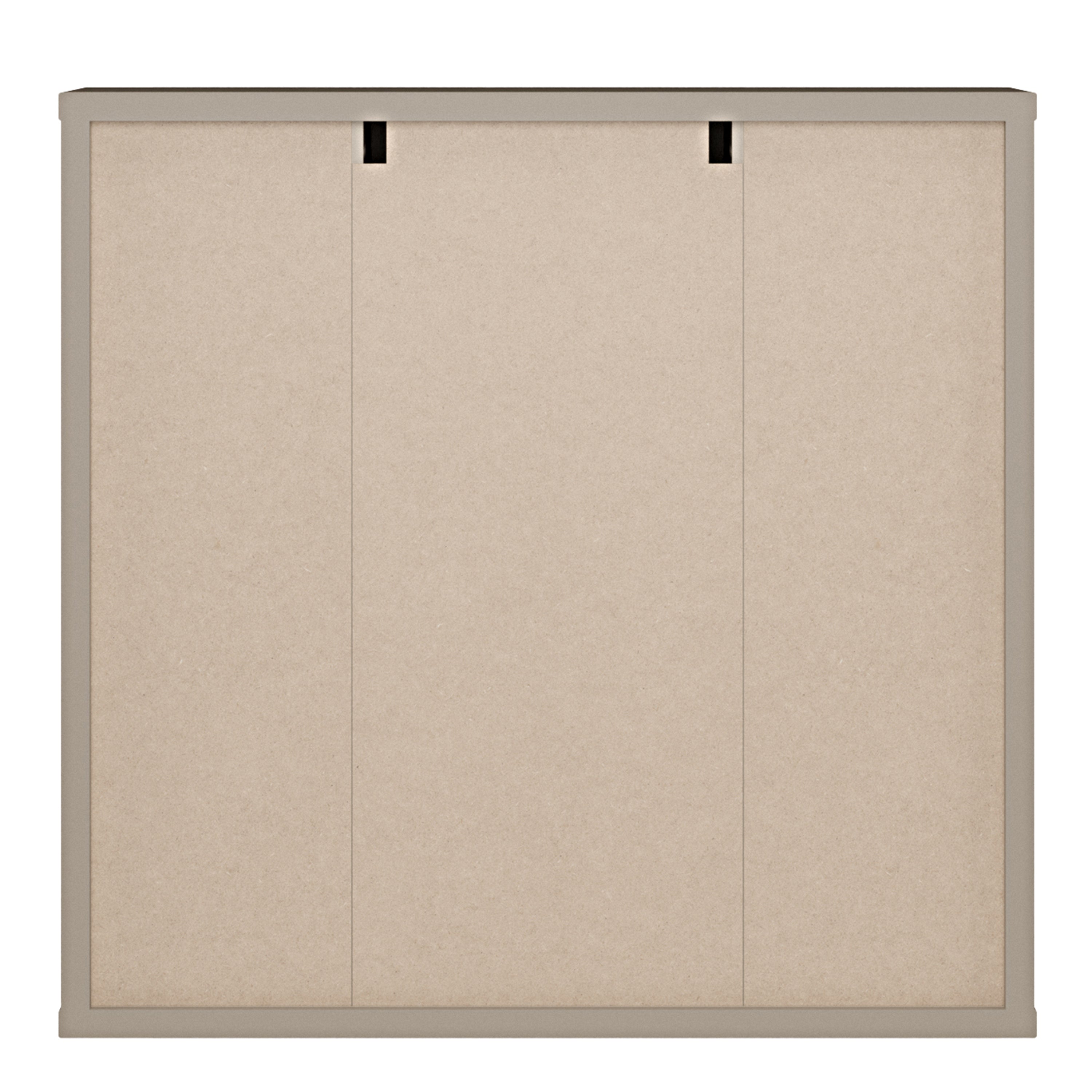 Alice Springs Hanging Mirror Cupboard with 3 Doors Push-to-Open in Taupe