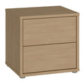 Alice Springs Low Bedside Cabinet with 2 Drawers Push-to-Open in Elegancia Oak