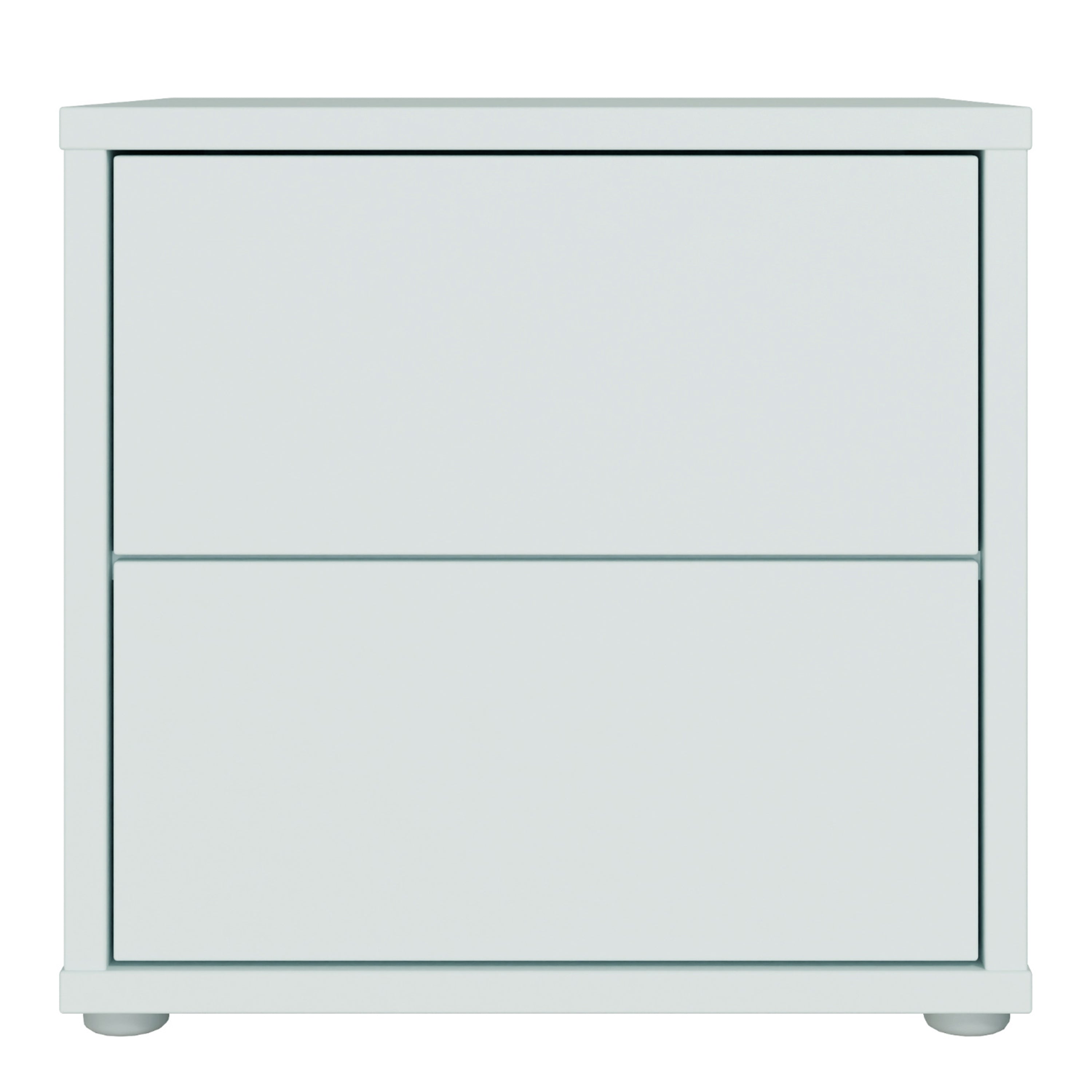 Alice Springs Low Bedside Cabinet with 2 Drawers Push-to-Open in Light Grey