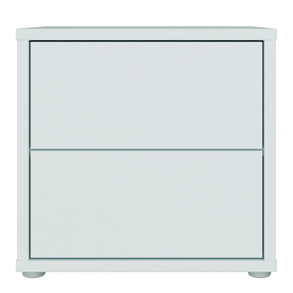 Alice Springs Low Bedside Cabinet with 2 Drawers Push-to-Open in Night Blue