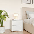 Alice Springs Low Bedside Cabinet with 2 Drawers Push-to-Open in Night Blue