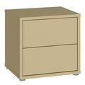 Alice Springs Low Bedside Cabinet with 2 Drawers Push-to-Open in Butter Yellow