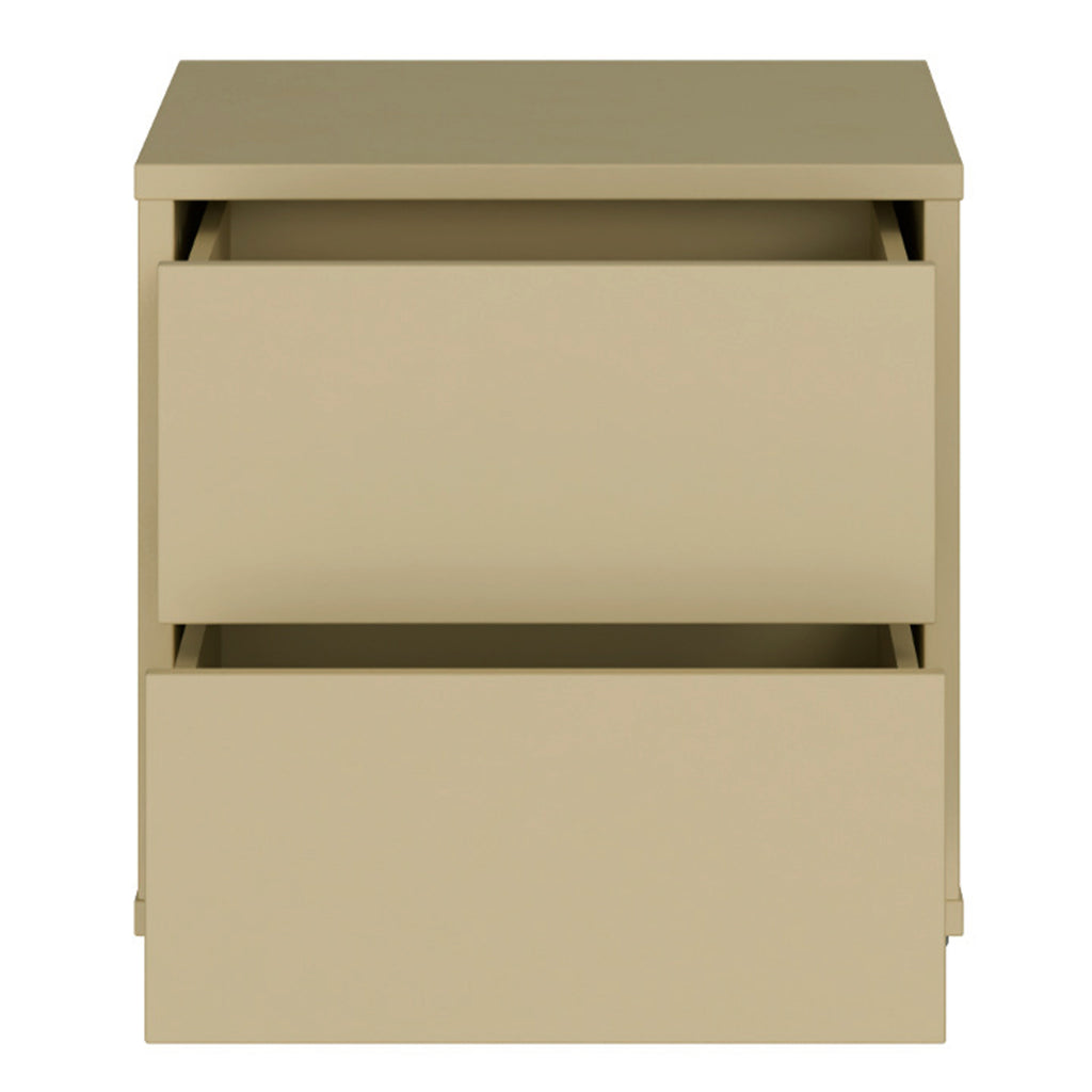 Alice Springs Low Bedside Cabinet with 2 Drawers Push-to-Open in Butter Yellow