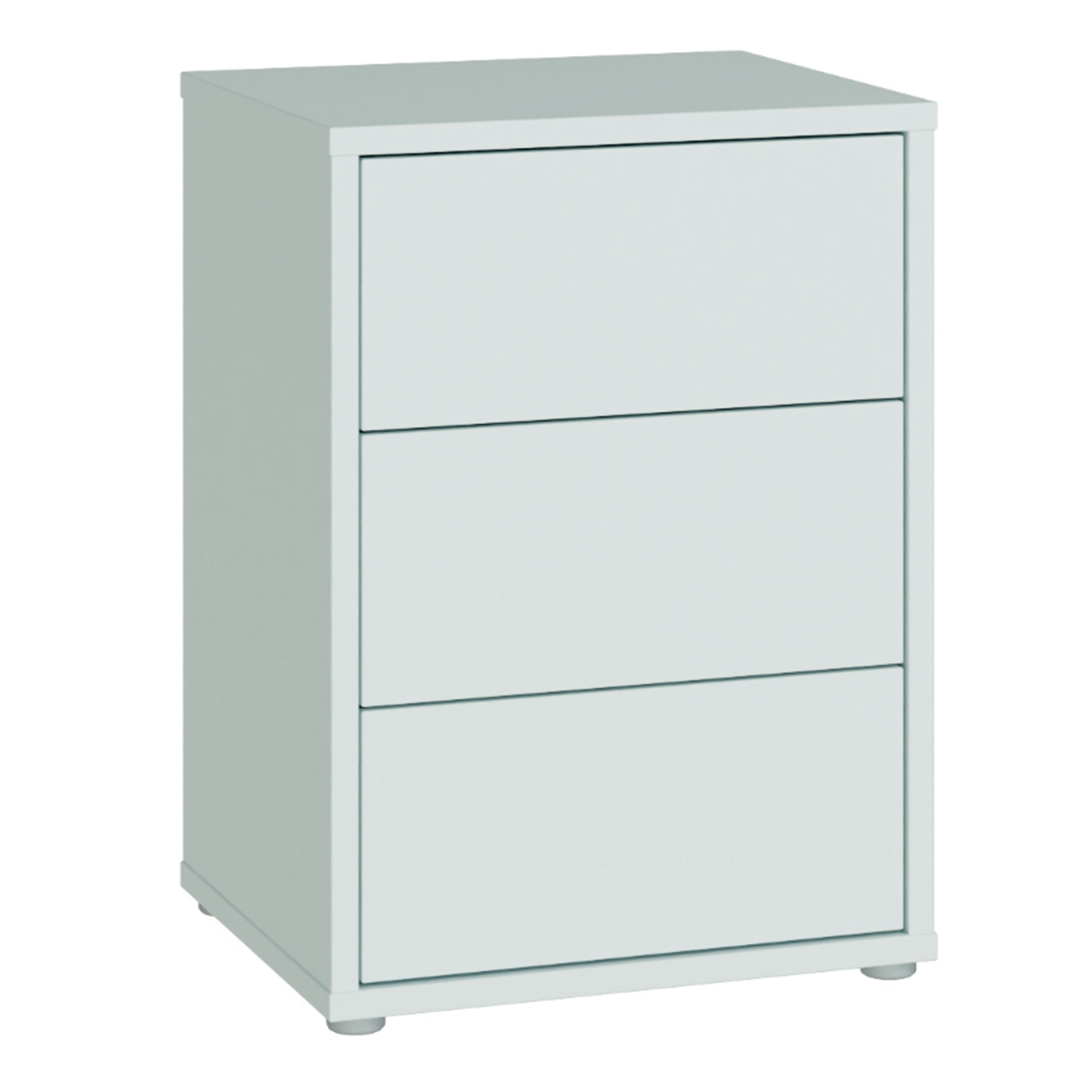 Alice Springs Bedside Cabinet with 3 Drawers Push-to-Open in Light Grey