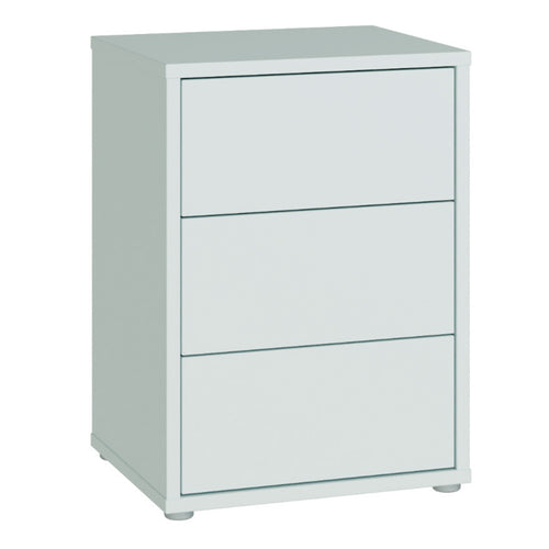 Alice Springs Bedside Cabinet with 3 Drawers Push-to-Open in Light Grey