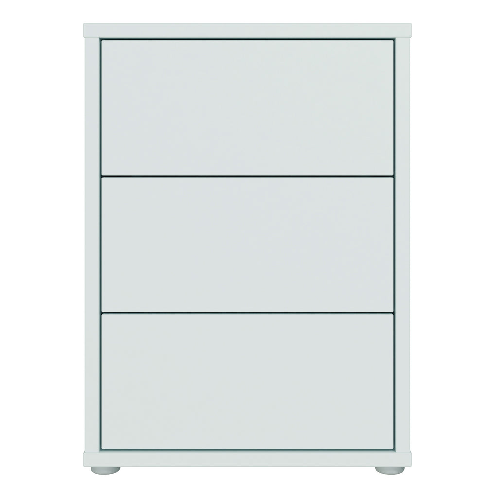 Alice Springs Bedside Cabinet with 3 Drawers Push-to-Open in Light Grey