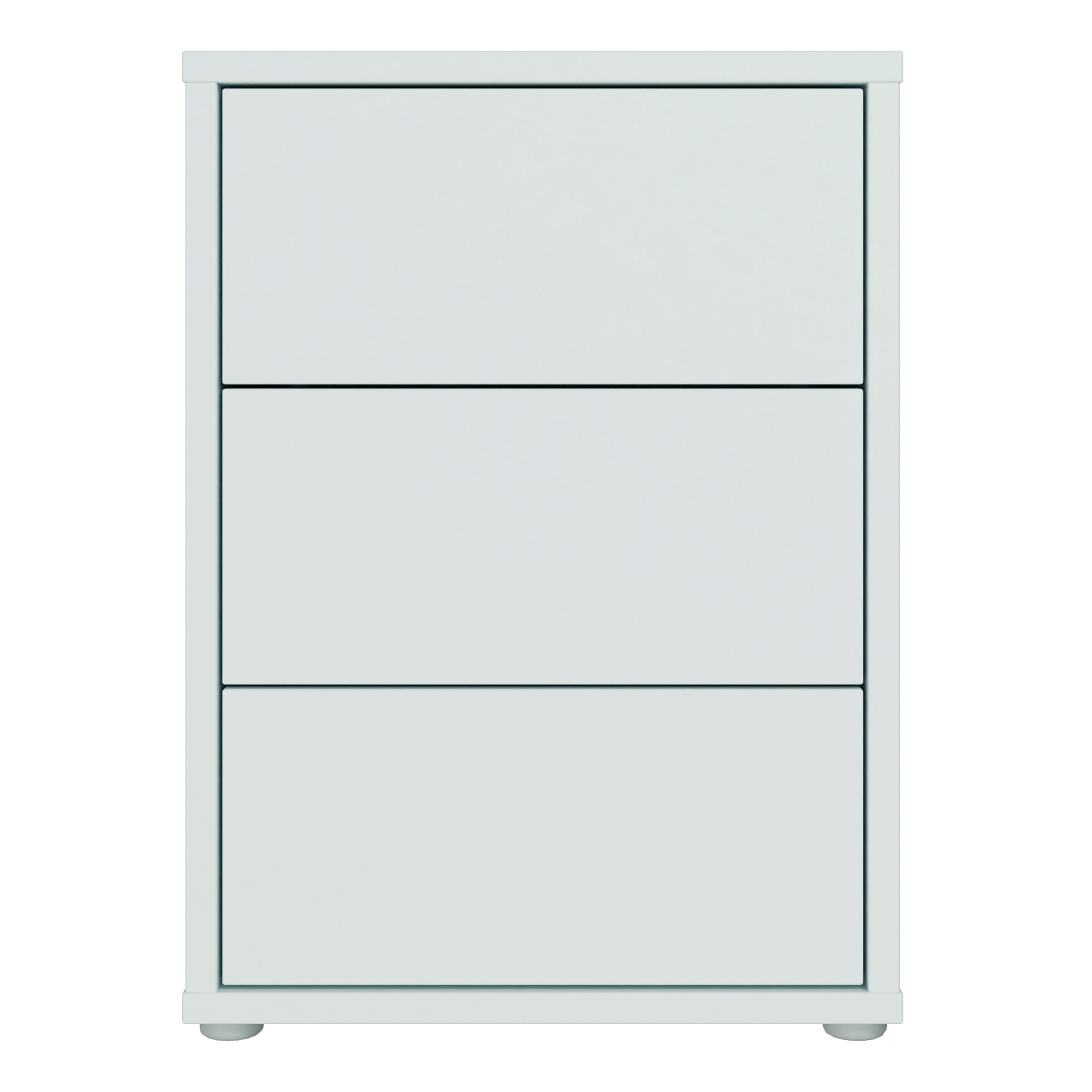 Alice Springs Bedside Cabinet with 3 Drawers Push-to-Open in Light Grey