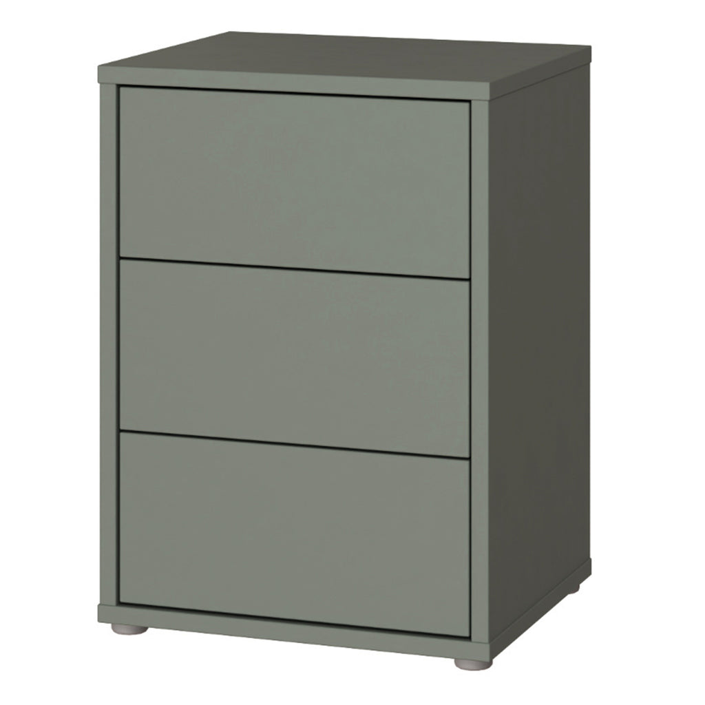 Alice Springs Bedside Cabinet with 3 Drawers Push-to-Open in Sage Green