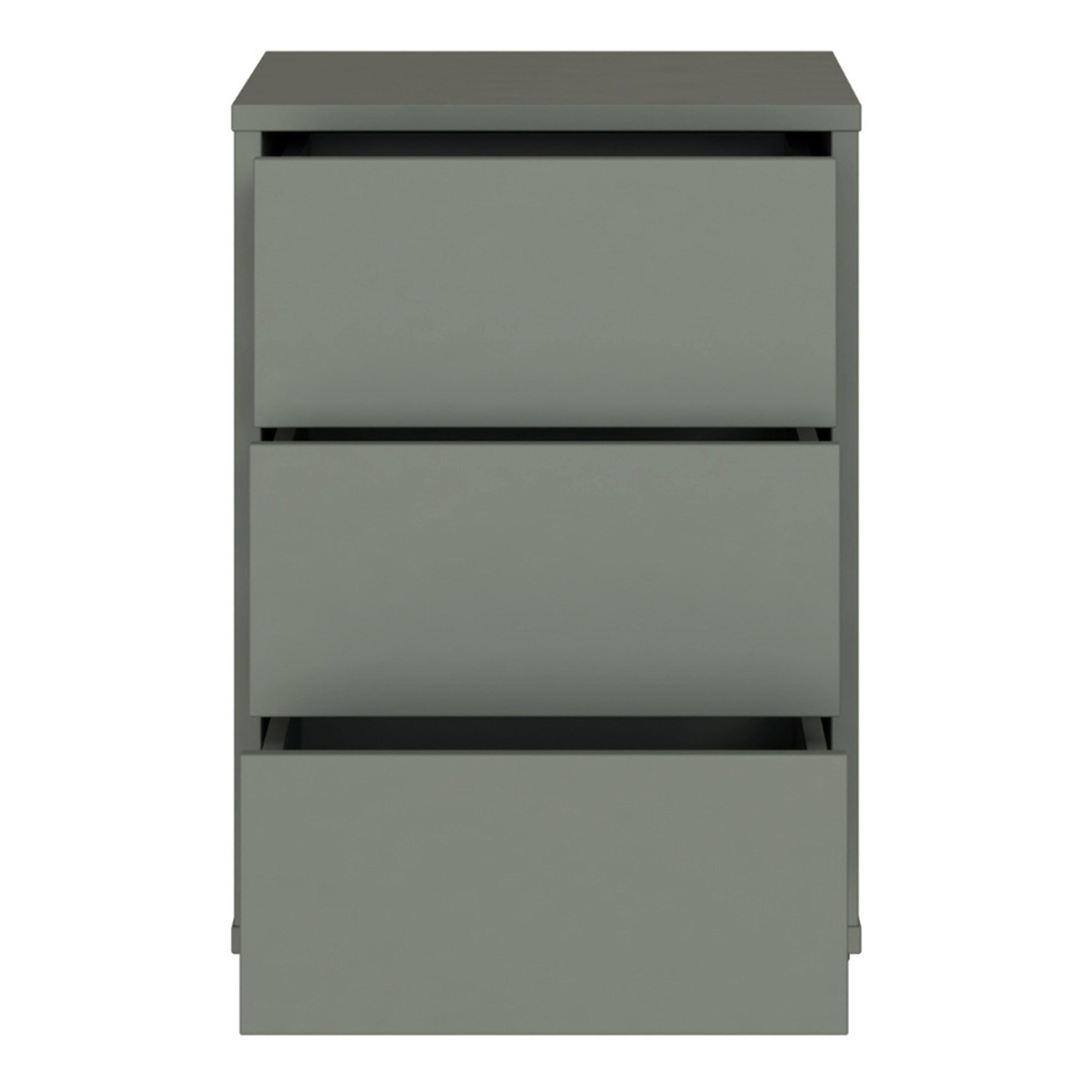 Alice Springs Bedside Cabinet with 3 Drawers Push-to-Open in Sage Green