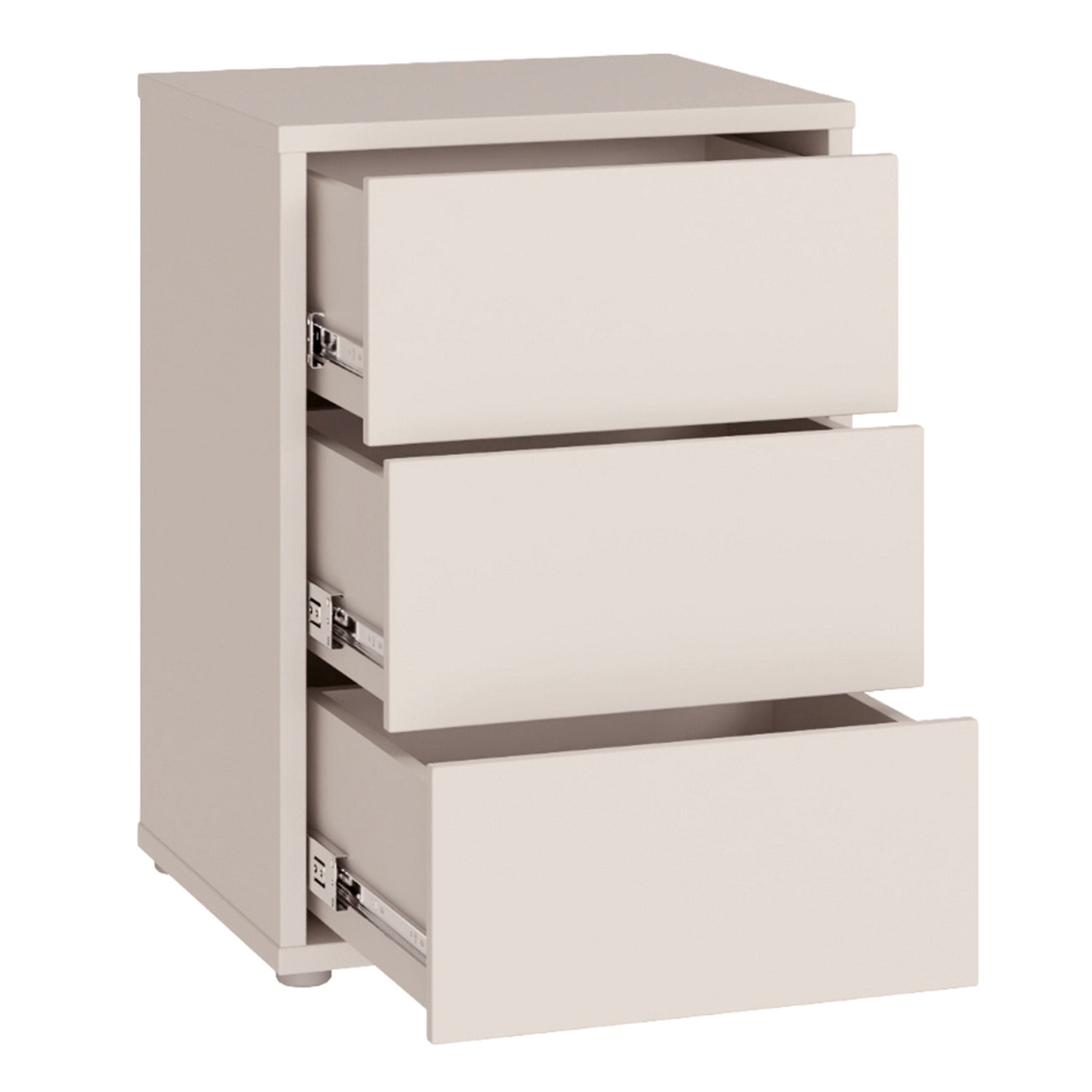Alice Springs Bedside Cabinet with 3 Drawers Push-to-Open in Sand