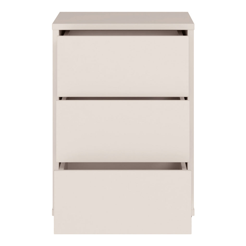 Alice Springs Bedside Cabinet with 3 Drawers Push-to-Open in Sand