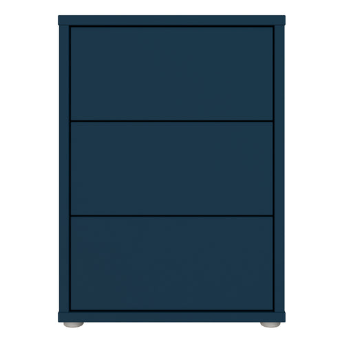 Alice Springs Bedside Cabinet with 3 Drawers Push-to-Open in Night Blue