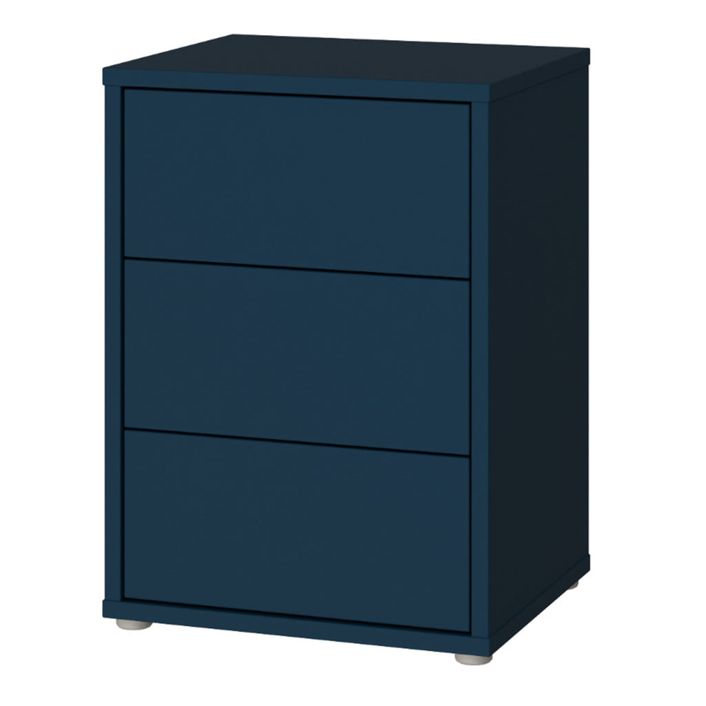 Alice Springs Bedside Cabinet with 3 Drawers Push-to-Open in Night Blue