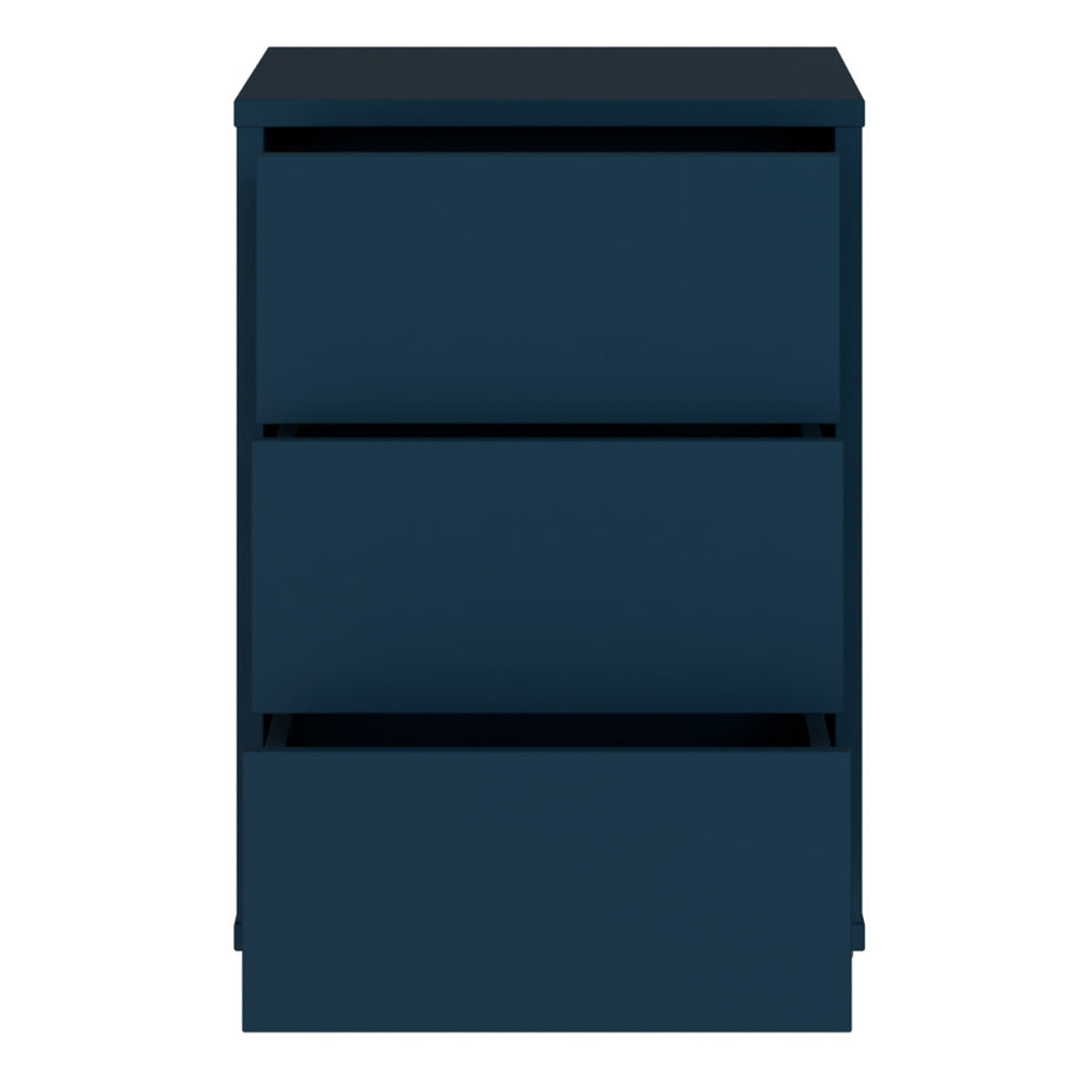 Alice Springs Bedside Cabinet with 3 Drawers Push-to-Open in Night Blue