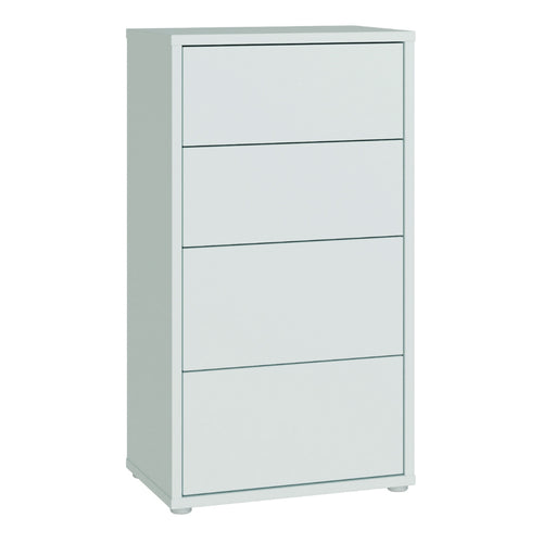 Alice Springs Tall 4 Drawer Chest with Push-to-Open Drawers in Light Grey