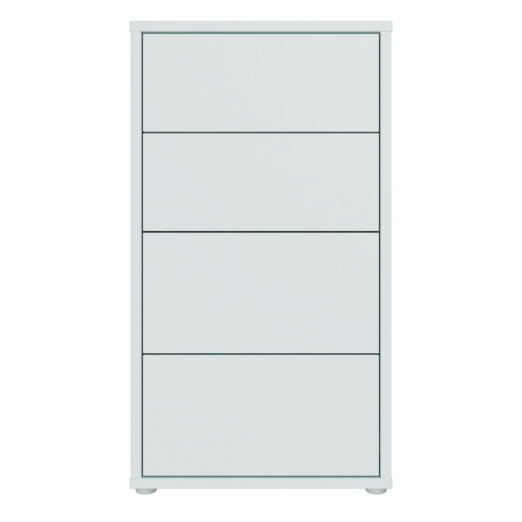 Alice Springs Tall 4 Drawer Chest with Push-to-Open Drawers in Light Grey