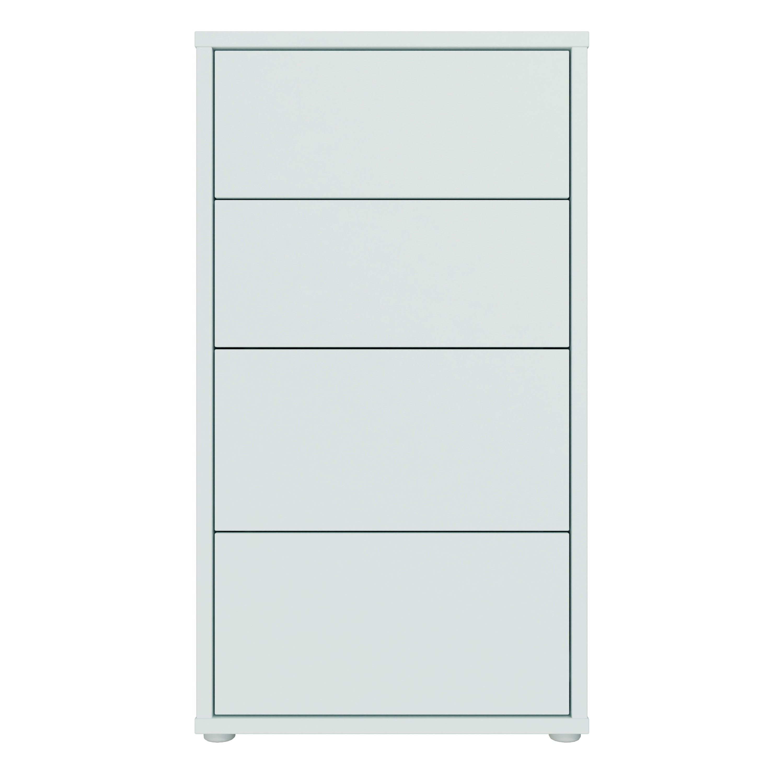 Alice Springs Tall 4 Drawer Chest with Push-to-Open Drawers in Light Grey
