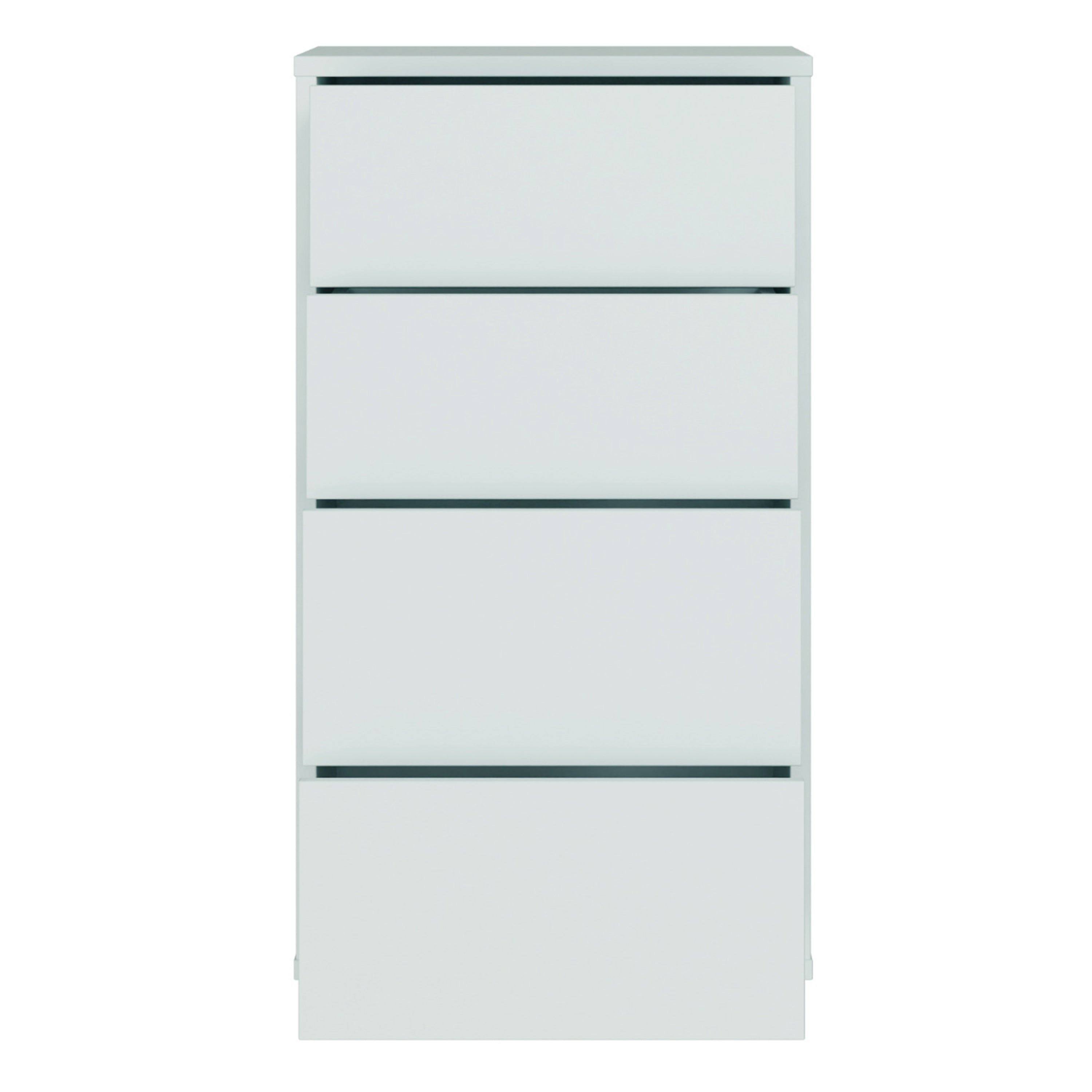 Alice Springs Tall 4 Drawer Chest with Push-to-Open Drawers in Light Grey