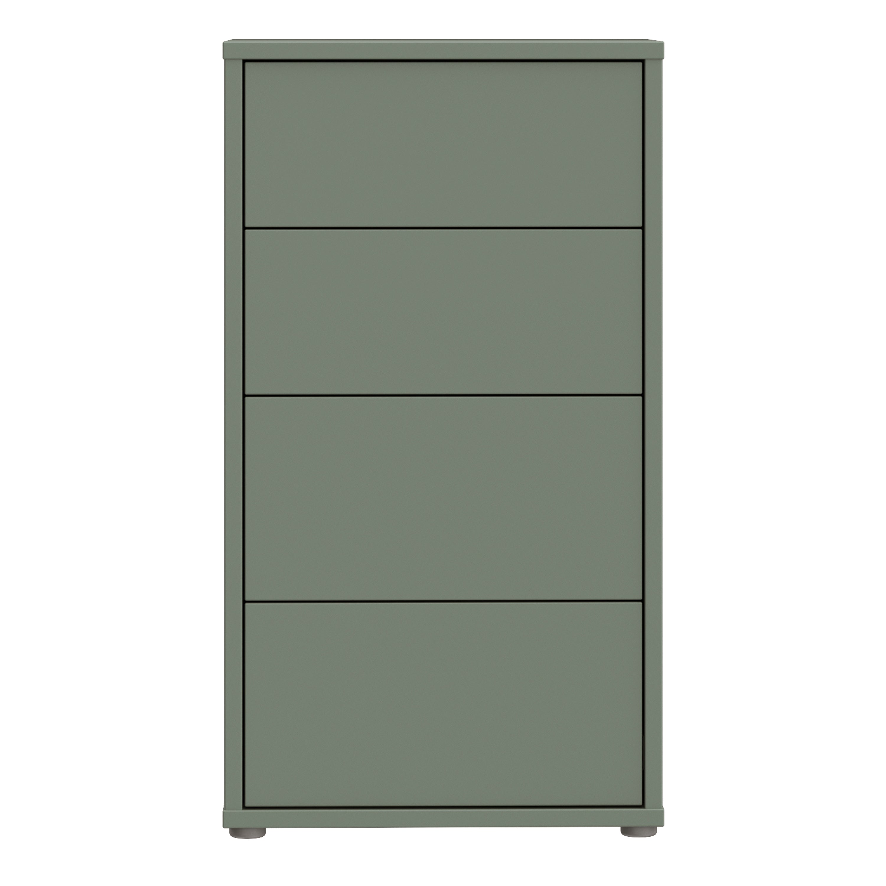 Alice Springs Tall 4 Drawer Chest with Push-to-Open Drawers in Sage Green