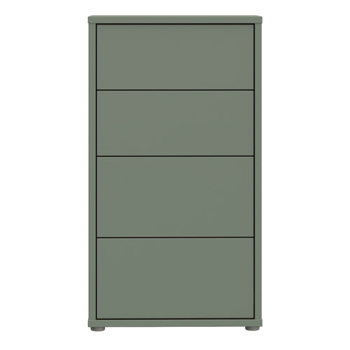 Alice Springs Tall 4 Drawer Chest with Push-to-Open Drawers in Sage Green