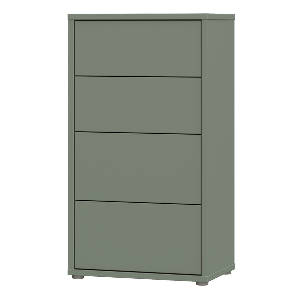 Alice Springs Tall 4 Drawer Chest with Push-to-Open Drawers in Sage Green
