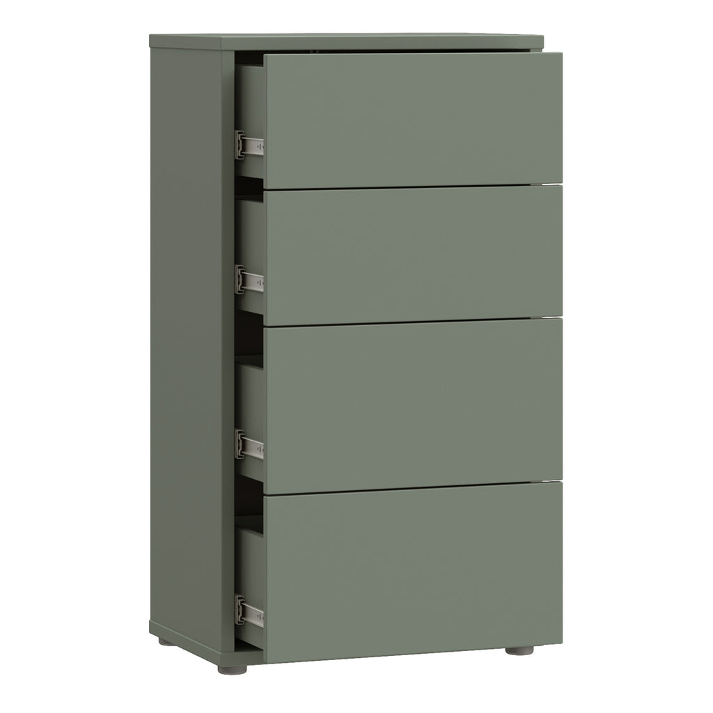 Alice Springs Tall 4 Drawer Chest with Push-to-Open Drawers in Sage Green