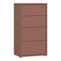 Alice Springs Tall 4 Drawer Chest with Push-to-Open Drawers in Terracotta