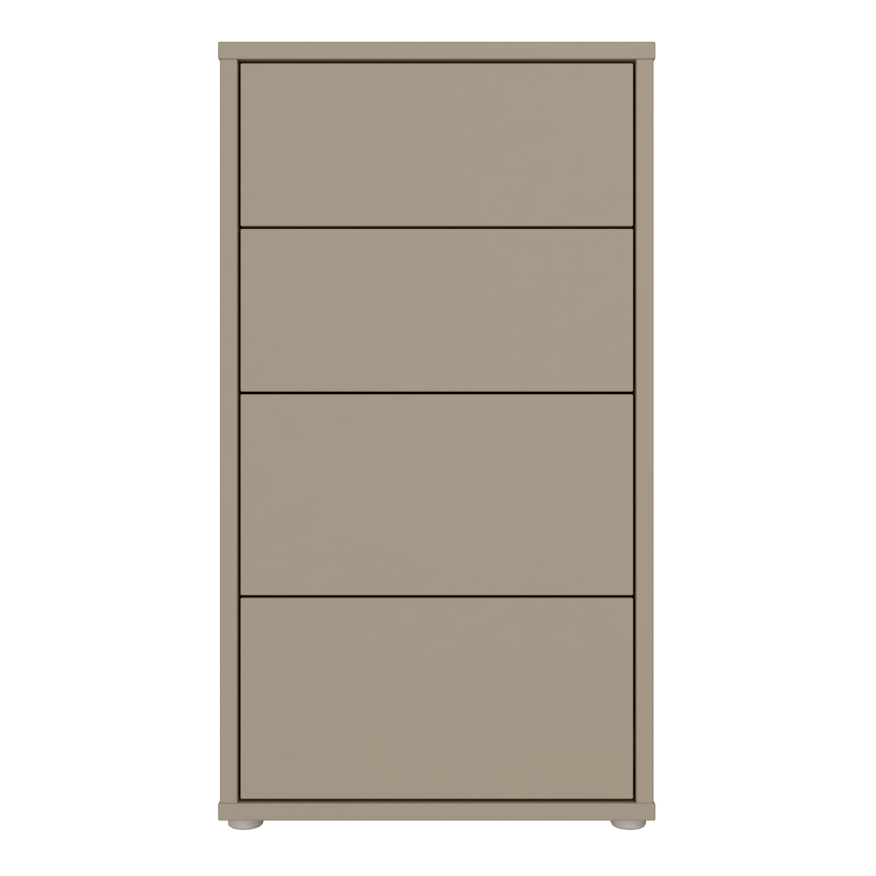 Alice Springs Tall 4 Drawer Chest with Push-to-Open Drawers in Taupe