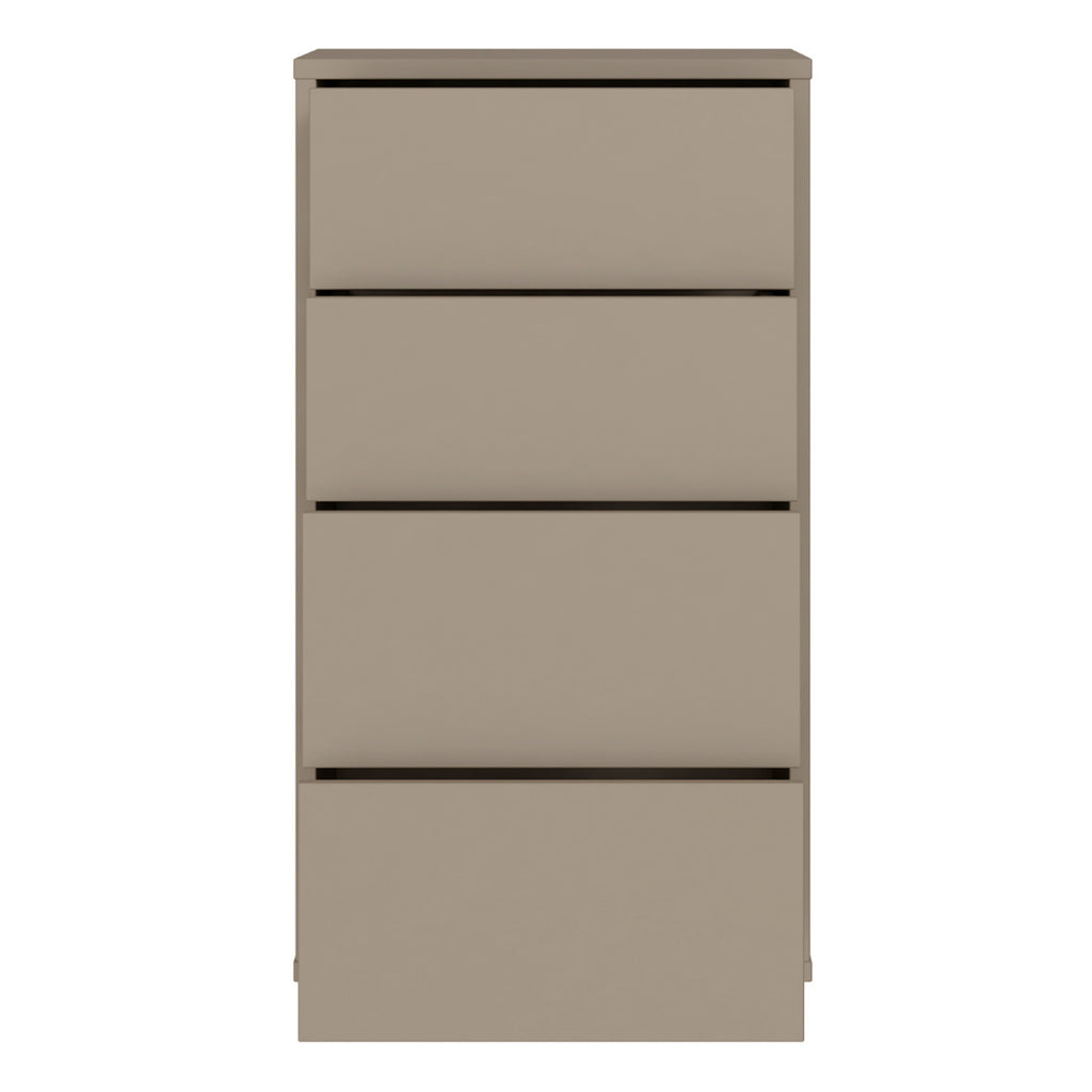Alice Springs Tall 4 Drawer Chest with Push-to-Open Drawers in Taupe