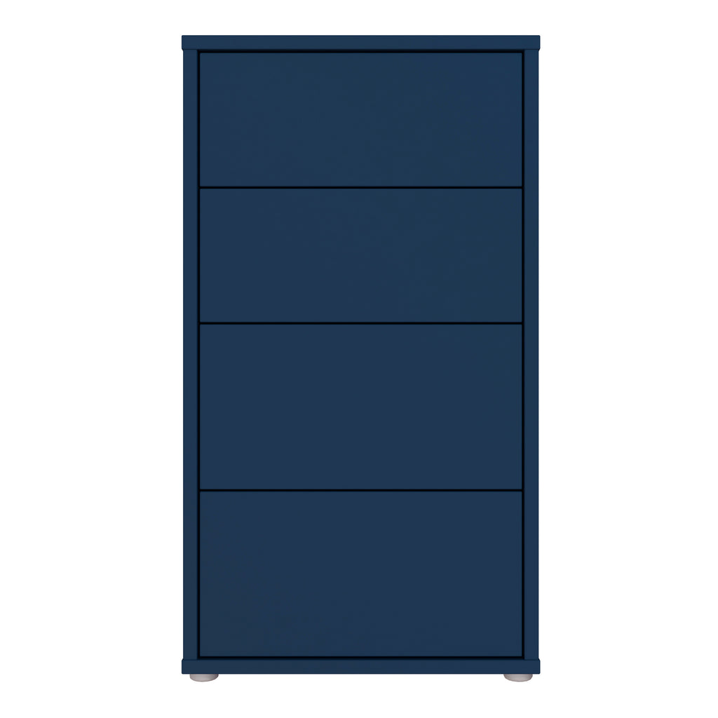 Alice Springs Tall 4 Drawer Chest with Push-to-Open Drawers in Night Blue