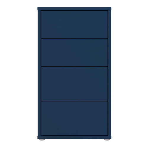 Alice Springs Tall 4 Drawer Chest with Push-to-Open Drawers in Night Blue