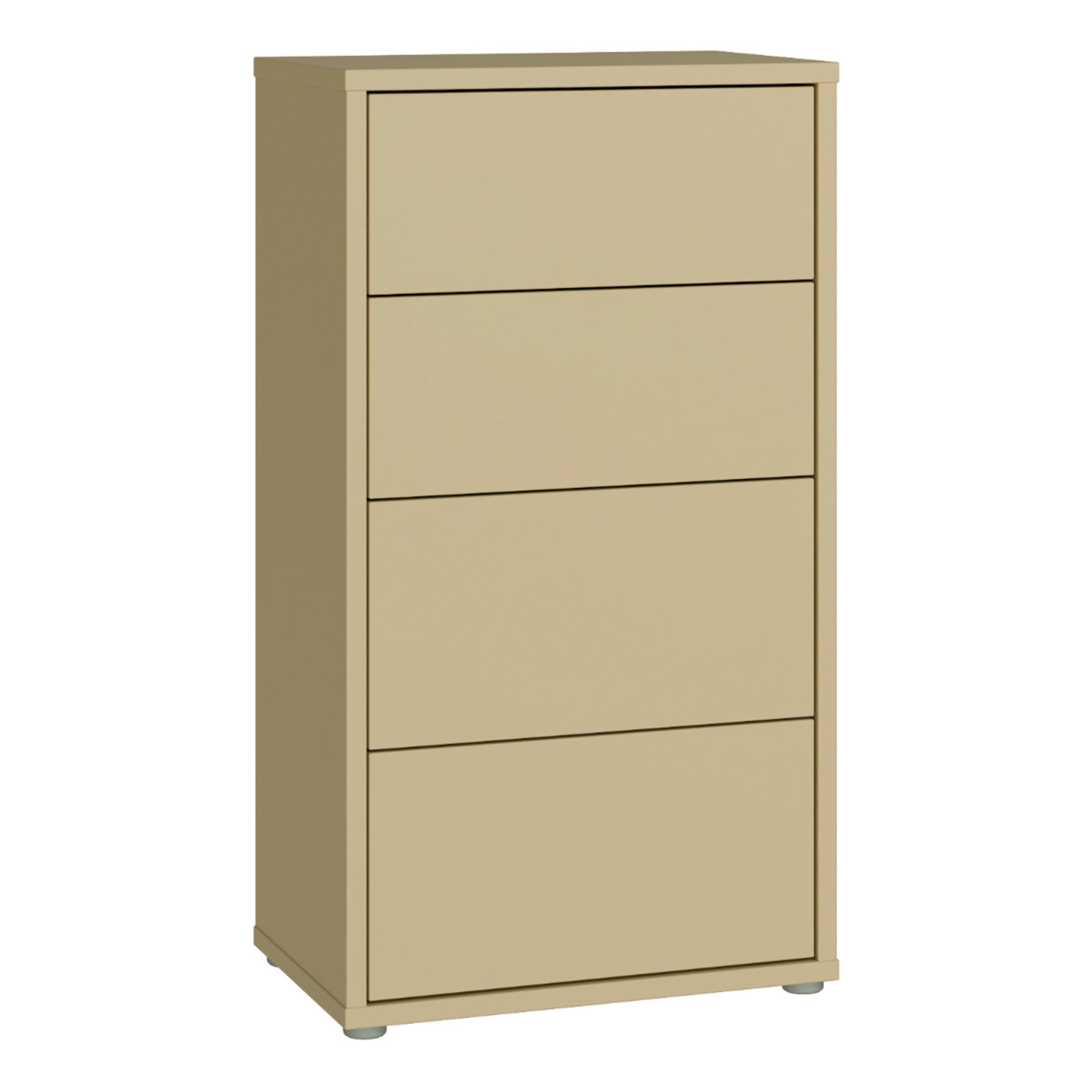 Alice Springs Tall 4 Drawer Chest with Push-to-Open Drawers in Butter Yellow