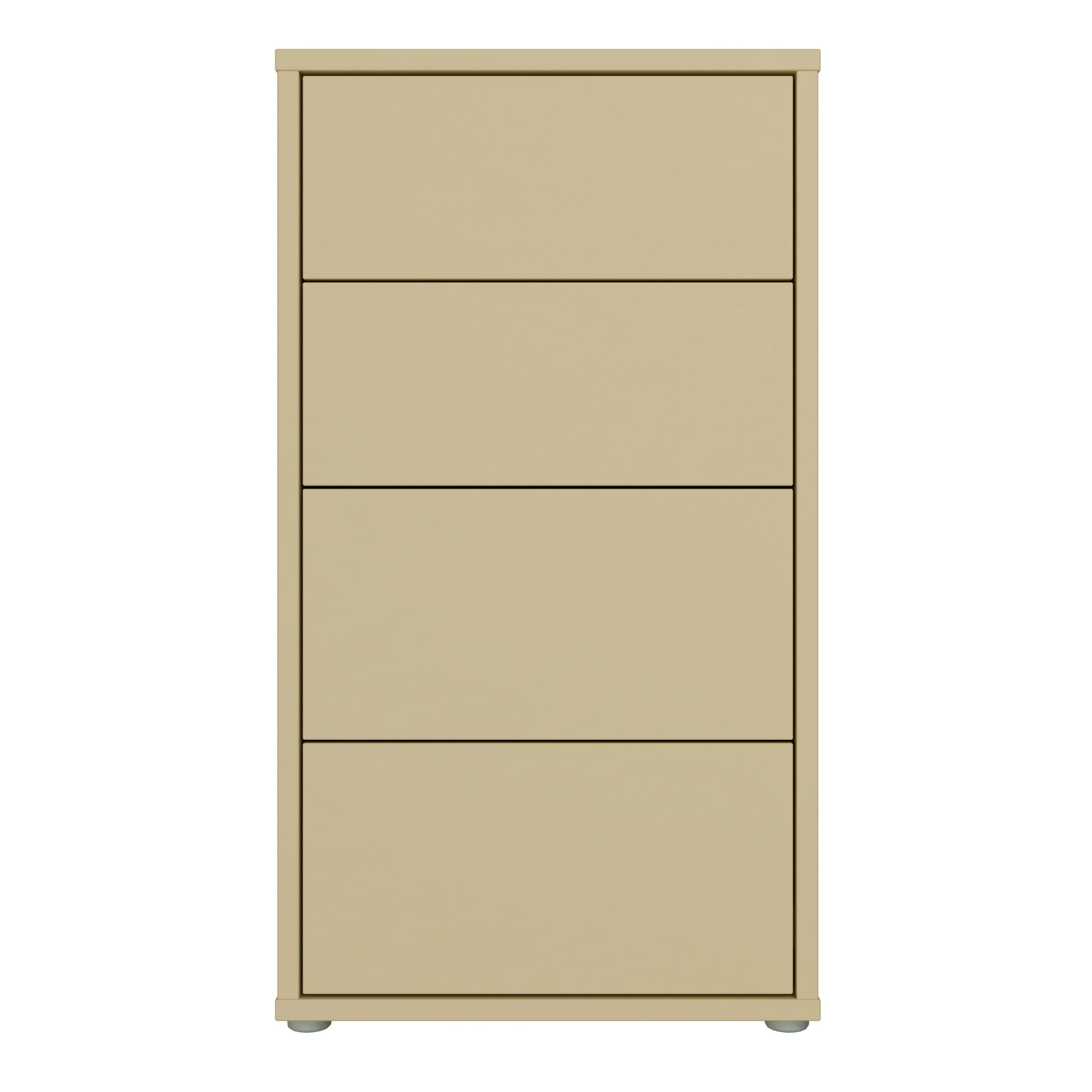 Alice Springs Tall 4 Drawer Chest with Push-to-Open Drawers in Butter Yellow