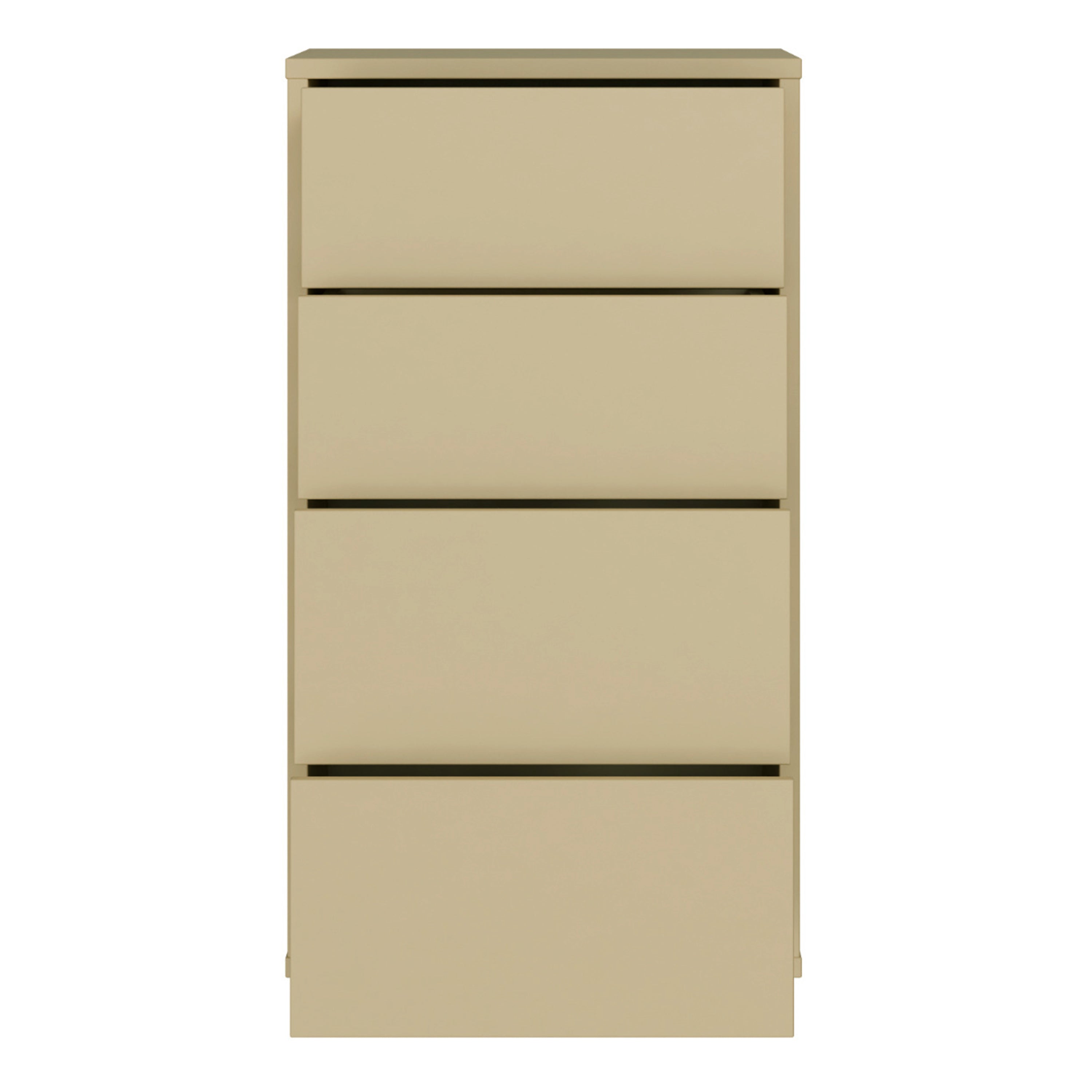 Alice Springs Tall 4 Drawer Chest with Push-to-Open Drawers in Butter Yellow