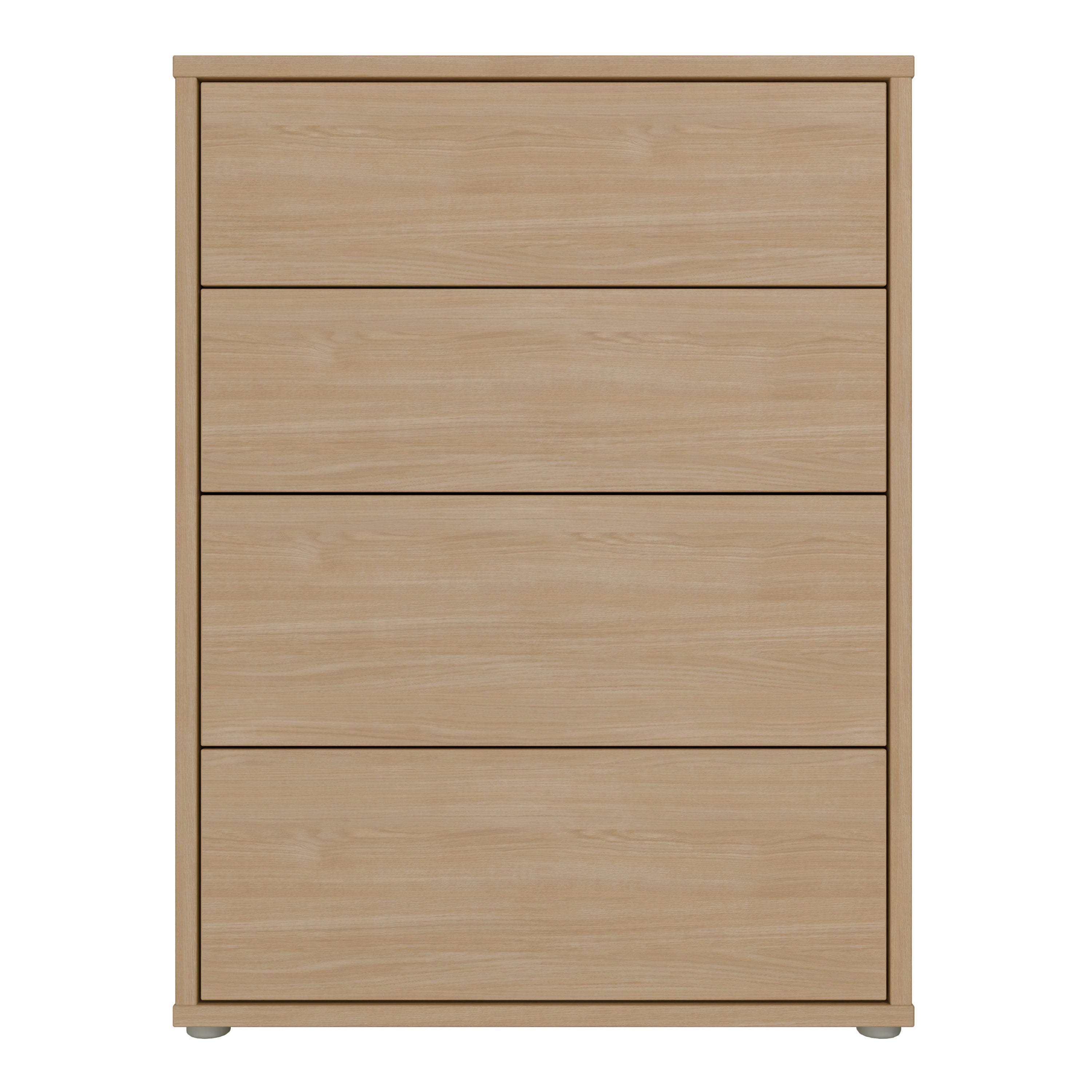 Alice Springs 4 Drawer Chest with Push-to-Open Drawers in Elegancia Oak and White