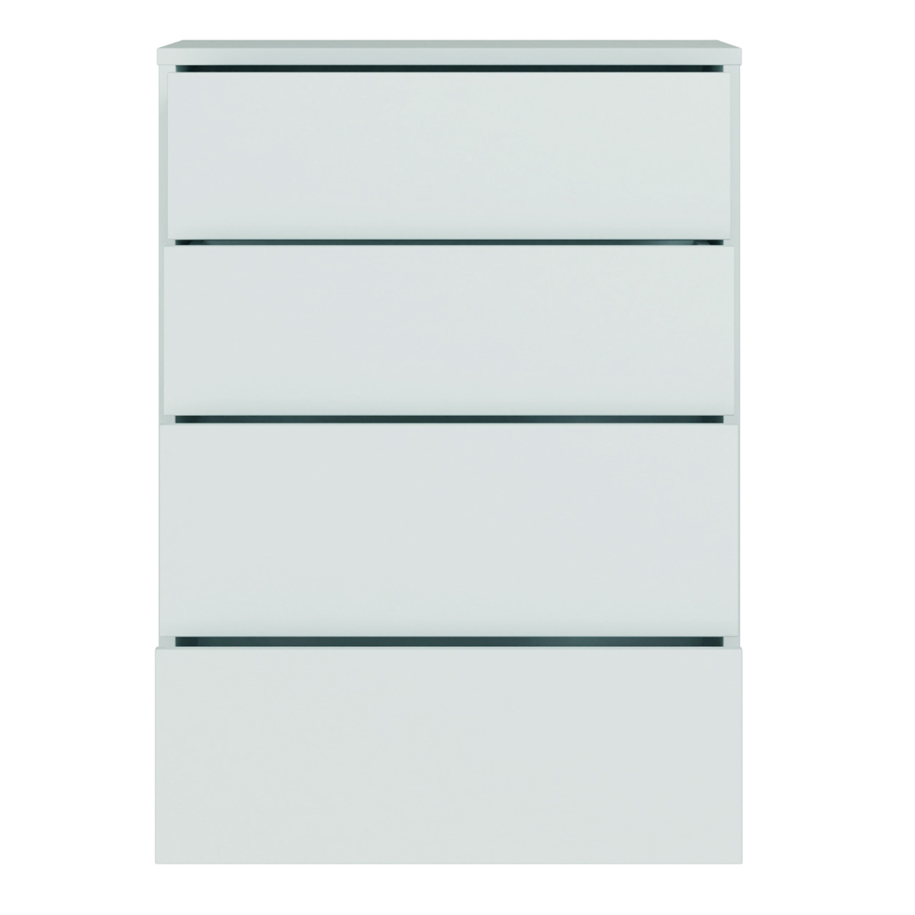 Alice Springs 4 Drawer Chest with Push-to-Open Drawers in Light Grey