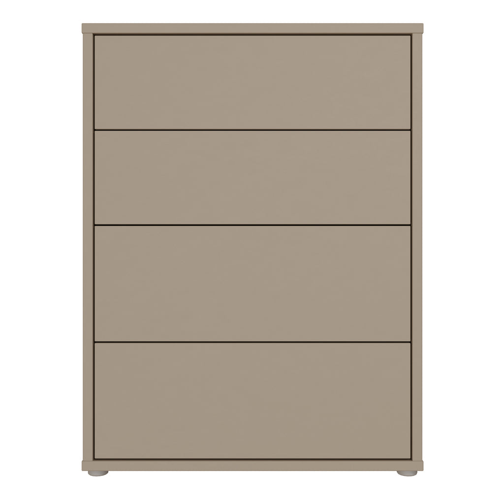 Alice Springs 4 Drawer Chest with Push-to-Open Drawers in Taupe