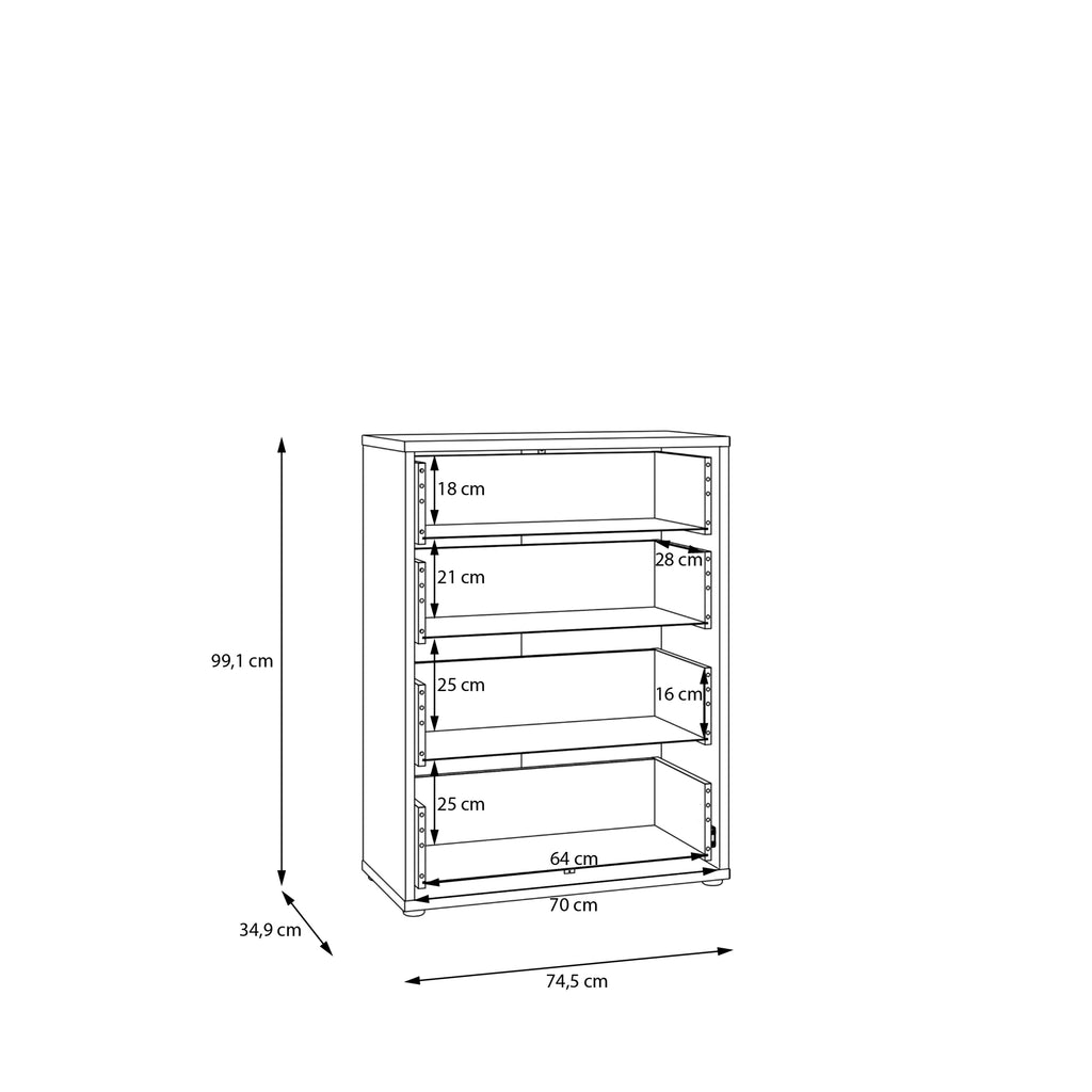 Alice Springs 4 Drawer Chest with Push-to-Open Drawers in Butter Yellow