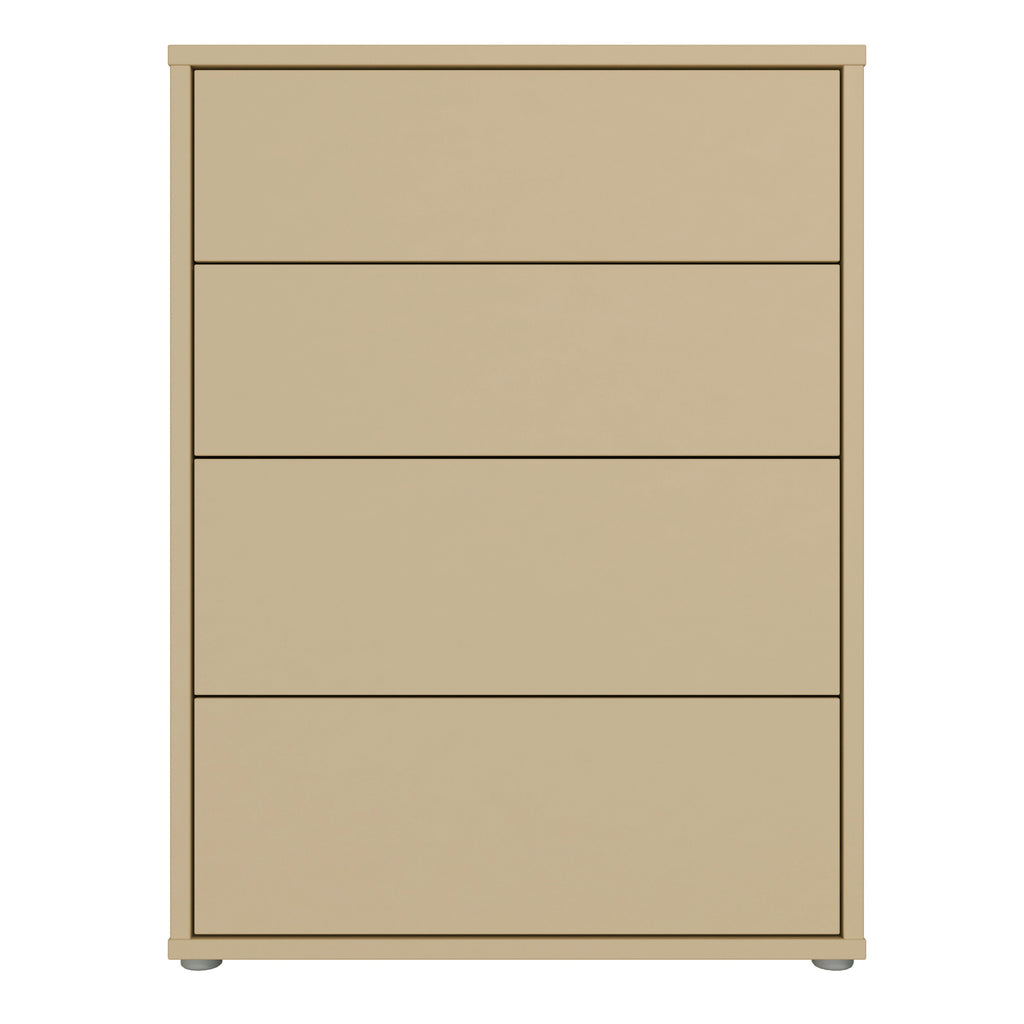 Alice Springs 4 Drawer Chest with Push-to-Open Drawers in Butter Yellow