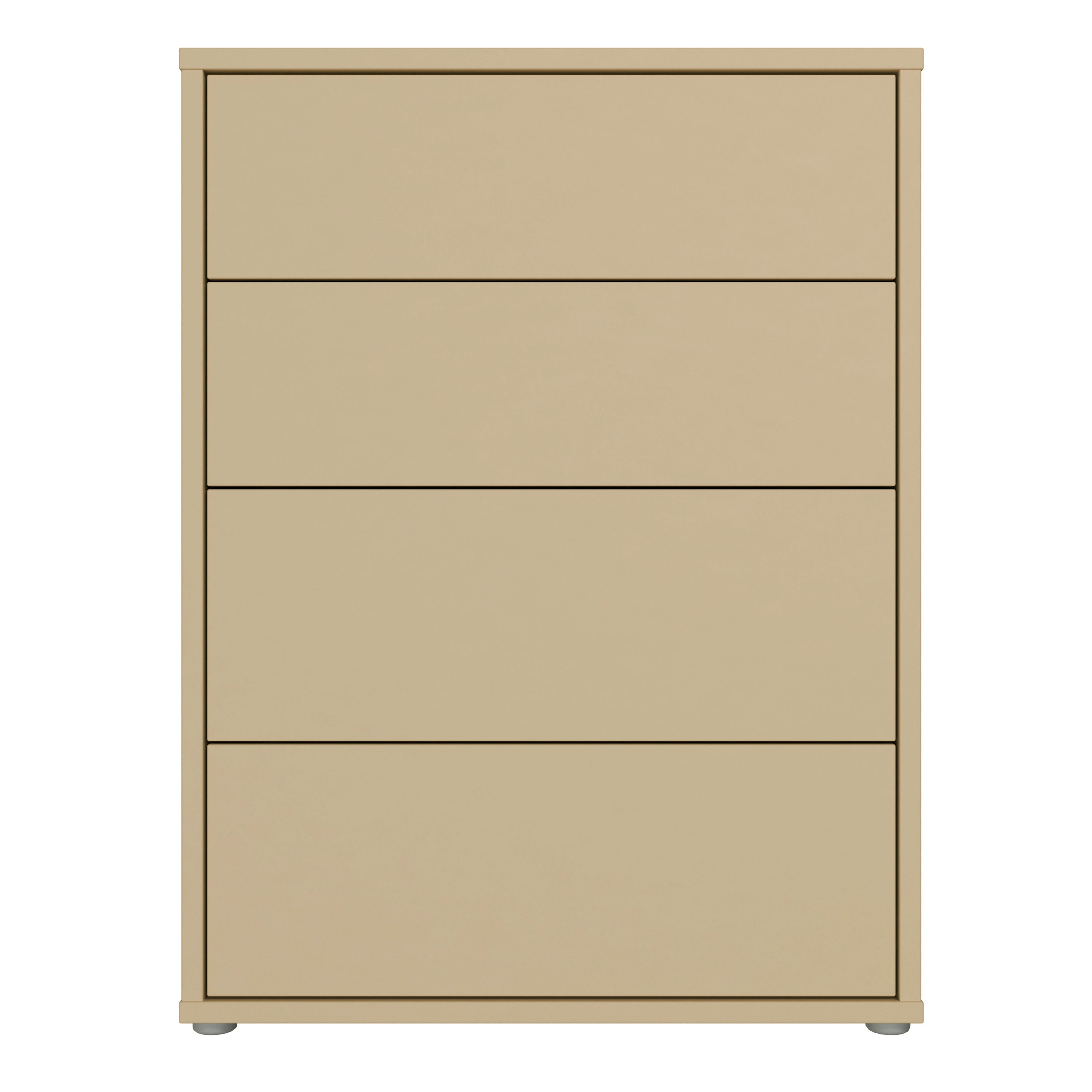 Alice Springs 4 Drawer Chest with Push-to-Open Drawers in Butter Yellow